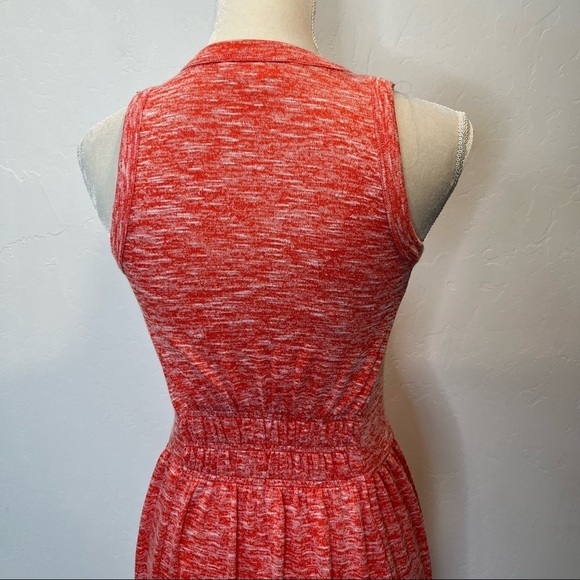 Lou & Grey Red tiered maxi dress knitted Size XS Space Dye stretchy - Picture 6 of 10